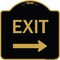 Signmission Designer Series-Exit With Right Arrow, Black & Gold Heavy-Gauge Aluminum, 18" H, 18" L, BG-1818-9842 A-DES-BG-1818-9842 - alternate 1